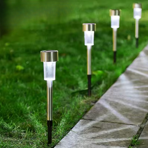 Faretto Solare LED da Giardino in Acciaio Inossidabile